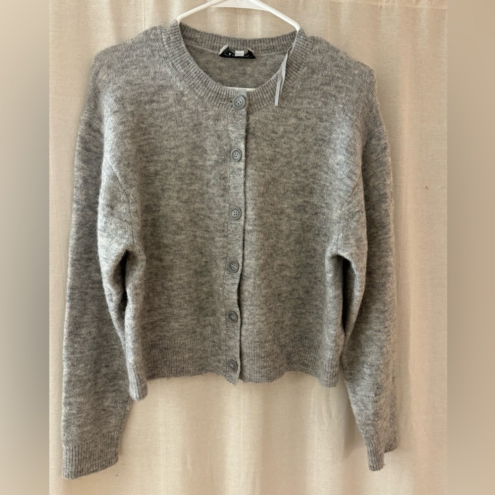 & other stories - grey cardigan - size small